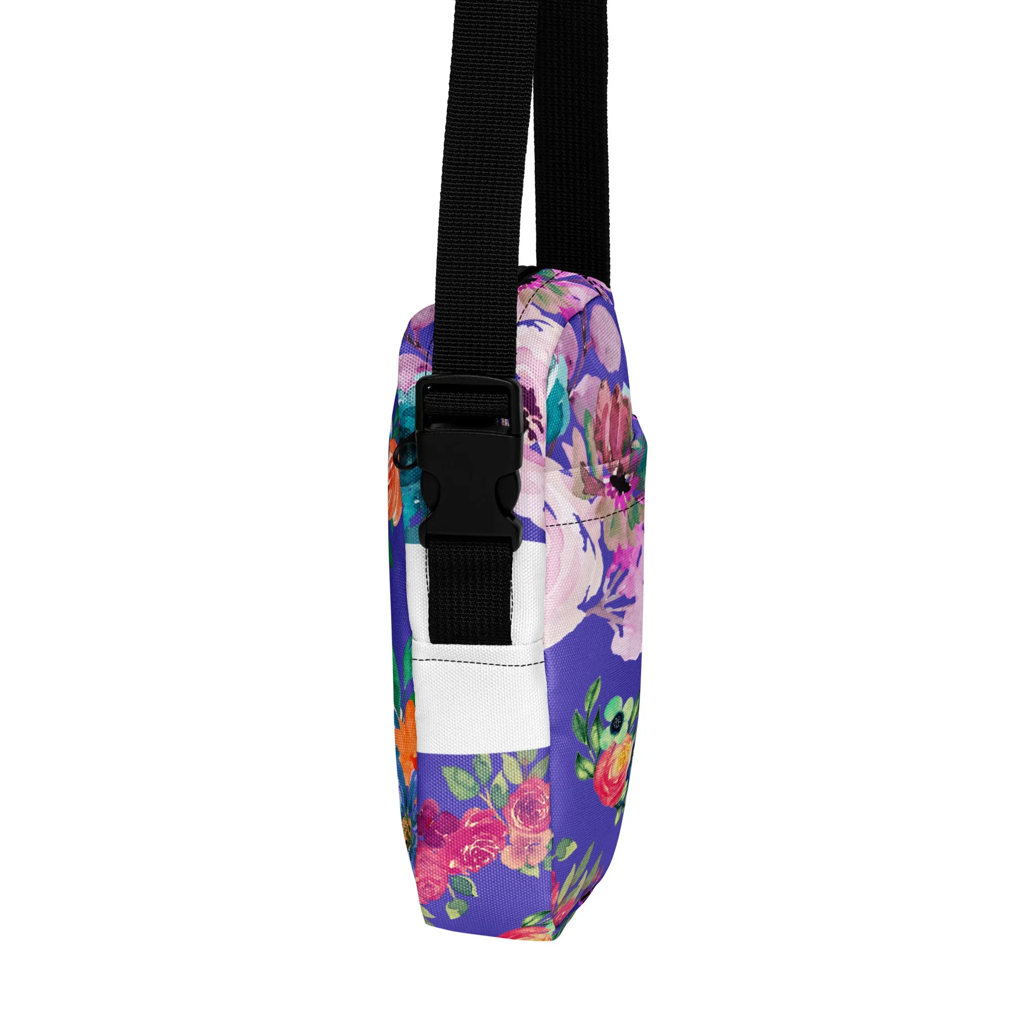 Wreaths Watercolor Flower Cutout, Calmness Designs, Calmnessdesign.COM,  Utility crossbody bag