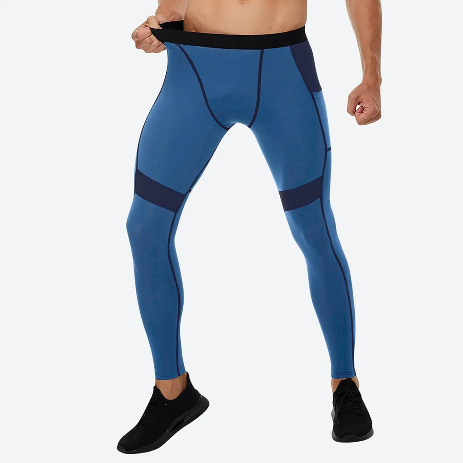 Xiaojmake Men's Compression Pants Sports Athletic Leggings Workout Running Tights Quick Dry Base Layer Bottoms with Pockets