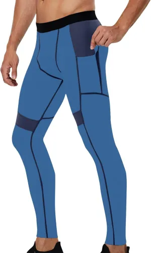 Xiaojmake Men's Compression Pants Sports Athletic Leggings Workout Running Tights Quick Dry Base Layer Bottoms with Pockets