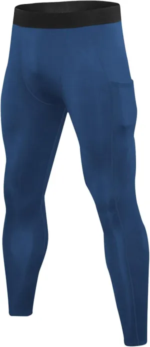 Xiaojmake Men's Fleece Compression Pants Athletic Yoga Leggings Workout Quick Dry Base Layer Running Tights with Pockets