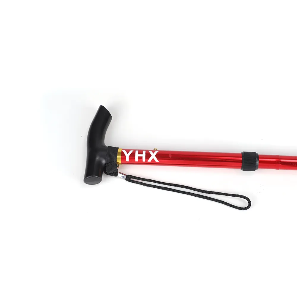 YHX Trekking pole aluminum alloy folding ultra-light ultra-short telescopic outdoor hand trekking walking stick hiking stick 5 knots