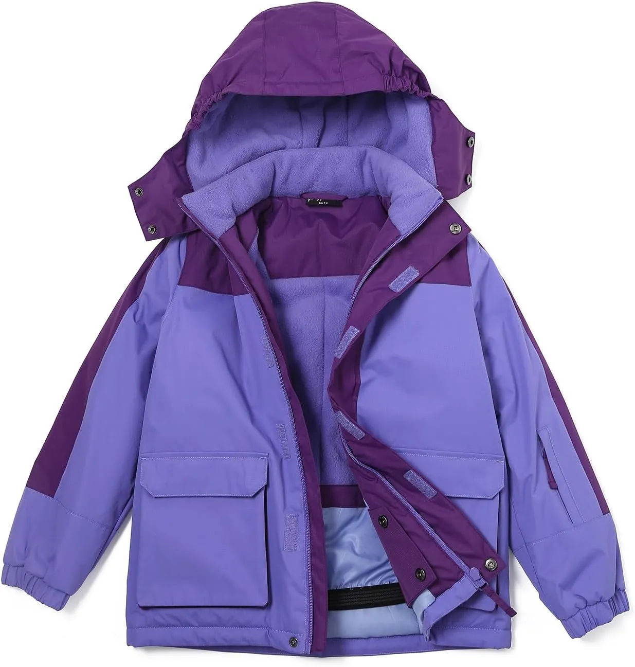 YINGJIELIDE Girl's Waterproof Ski Jacket,Kids Outdoor Snowboarding windproof Jacket,Fleece Lined Hooded,Warm Winter Snow Coat