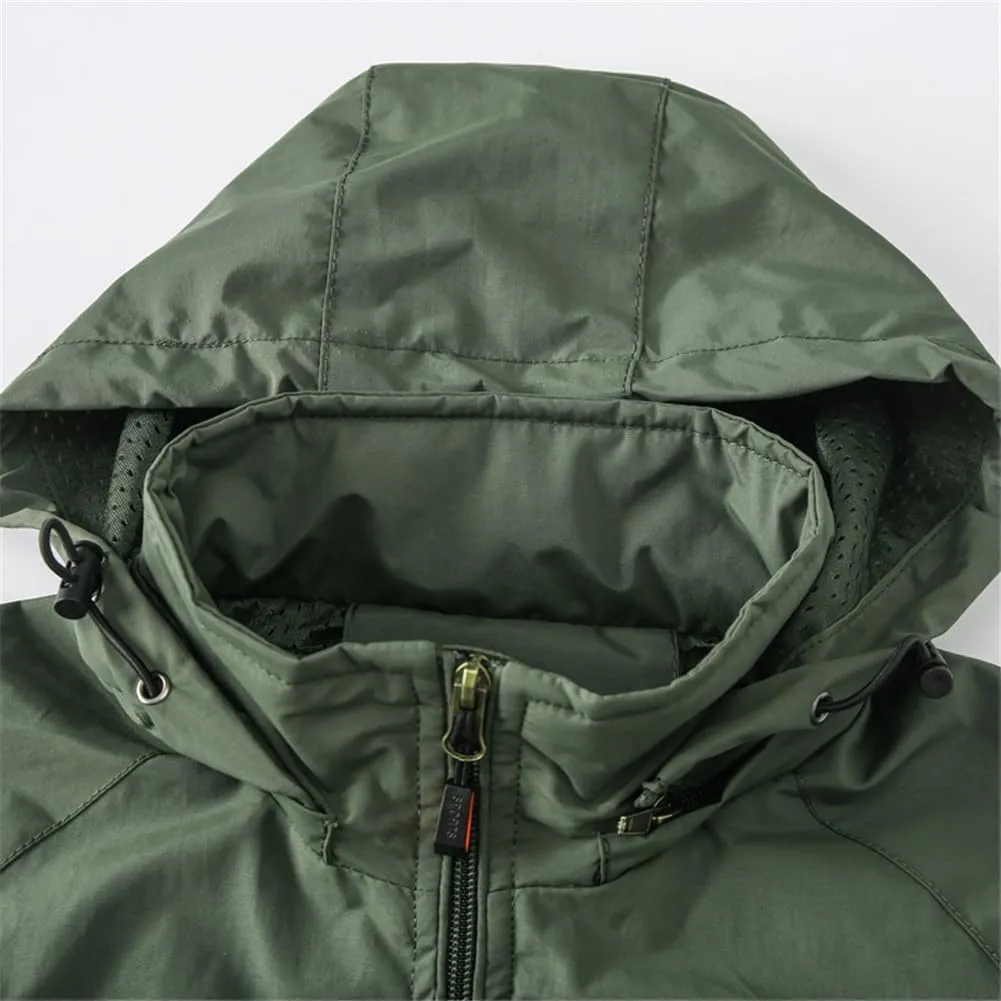 Youllyuu Mountaineering Hooded Jacket Men's Casual Outdoor Jacket Coat Windbreaker Jackets